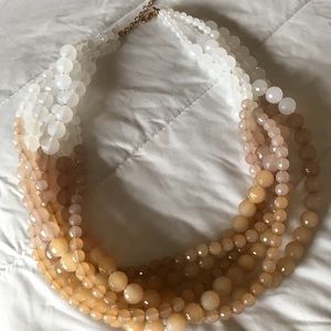 Francesca’s Beige & White Pearl/Beaded Necklace